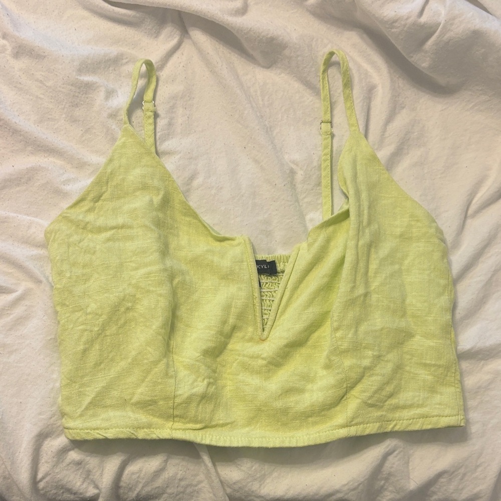 Kendall and Kylie Lime Green crop Top